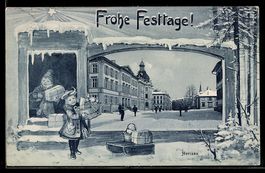 Herisau, Ortsansicht im Winter mit Schli