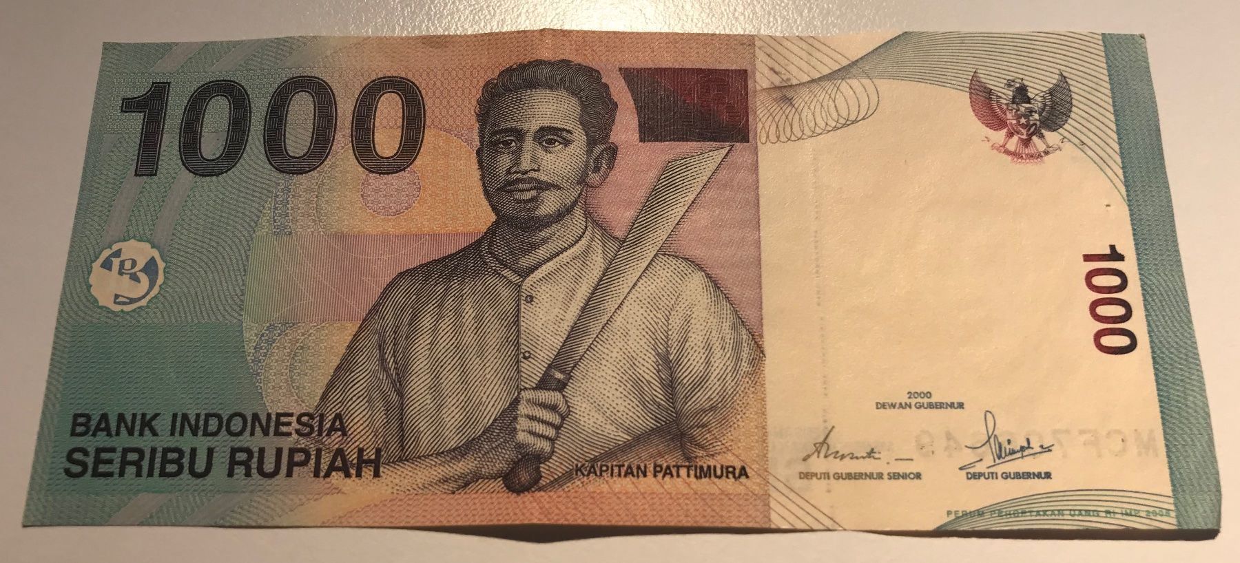 Banconote: Indonesien 1000 Rupiah 2000 – Usato da Algetshausen venduto da Carrhard