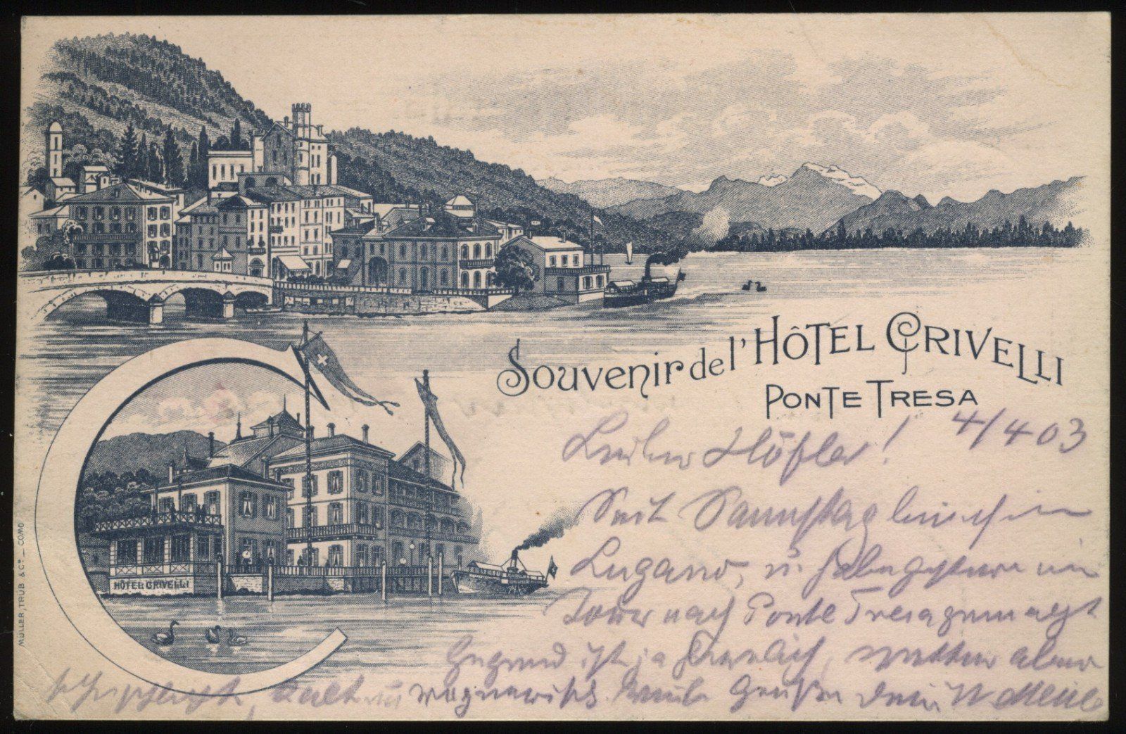 Cartes postales: Ponte Tresa Litho – D'occasion à Rapperswil SG par INTELVI