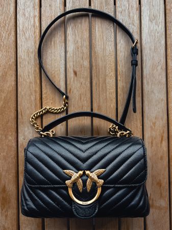 PINKO Love Bag - Schwarz / Gold - Elegante Umhängetasche