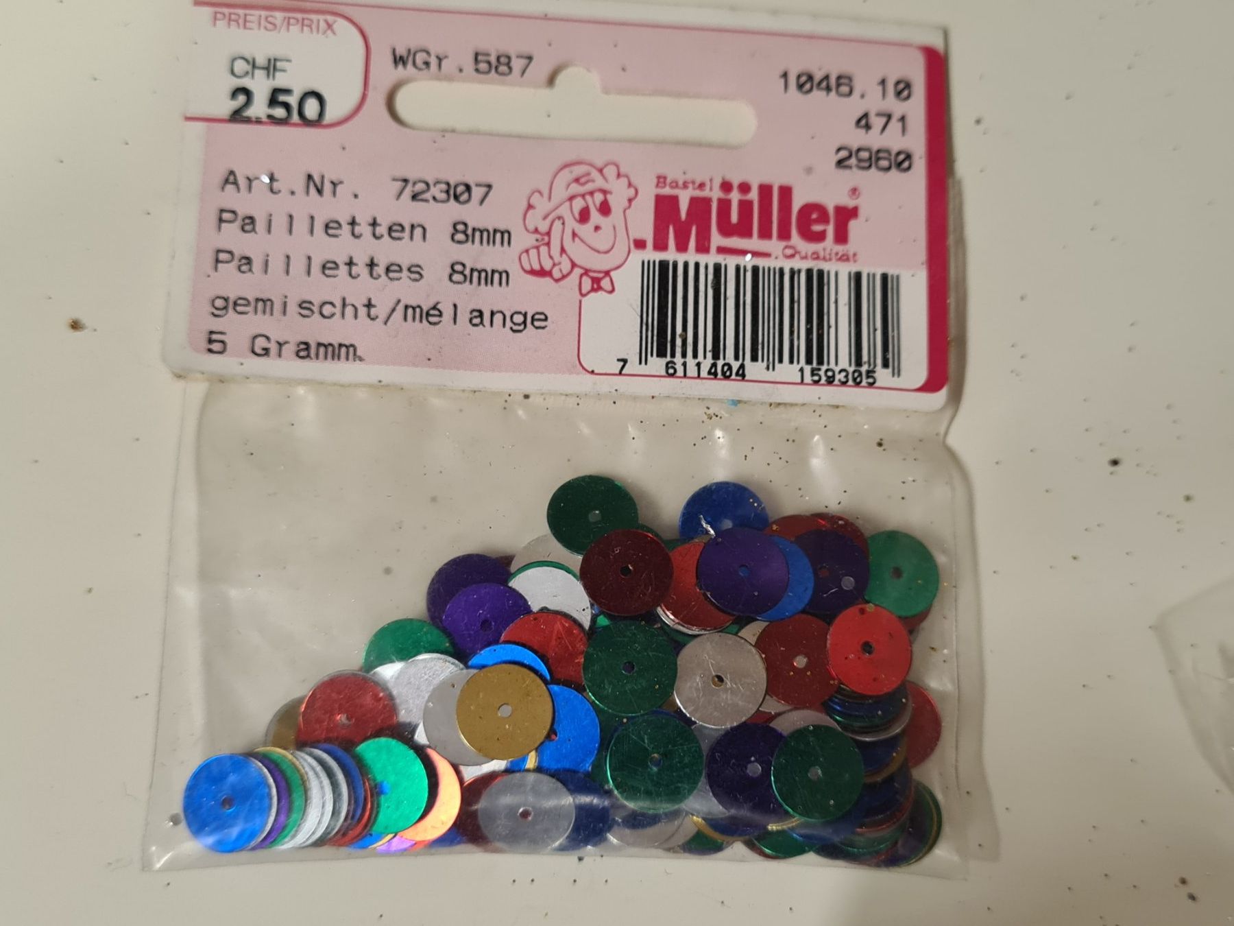 Alle Dekorationen: 1 Säckli Pailletten 8 mm – Neu und originalverpackt aus Amriswil von kleindeko