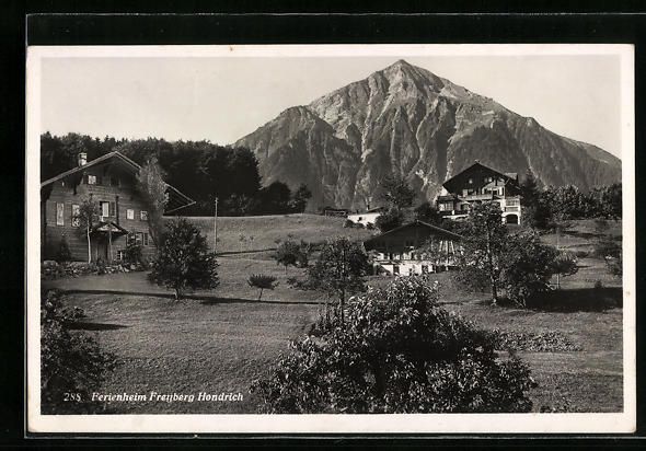 Cartoline postali: Hondrich, Ferienheim Freyberg mit Berg – Usato da Berlin venduto da bartko-reher