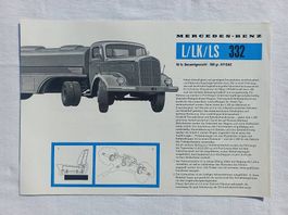 Mercedes-Benz L/LK/LS 332 - Prospekt-Blatt von ca. 1960