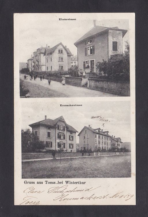 TOESS bei Winterthur, Klosterstrasse/Krumackerstrasse, 1908 (Gebraucht ...