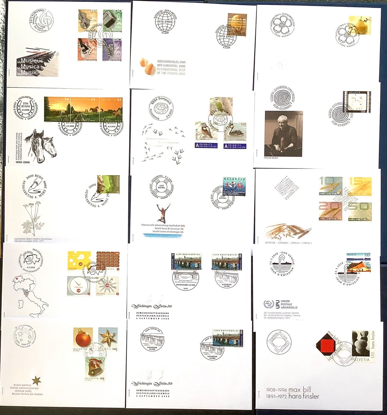 Tutti i francobolli: 2008 Schweiz FDC Lot mit 15 Briefe – Nuovo (secondo la descrizione) da Liestal venduto da Skunk02