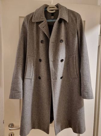 Grauer Mango Wollmantel S