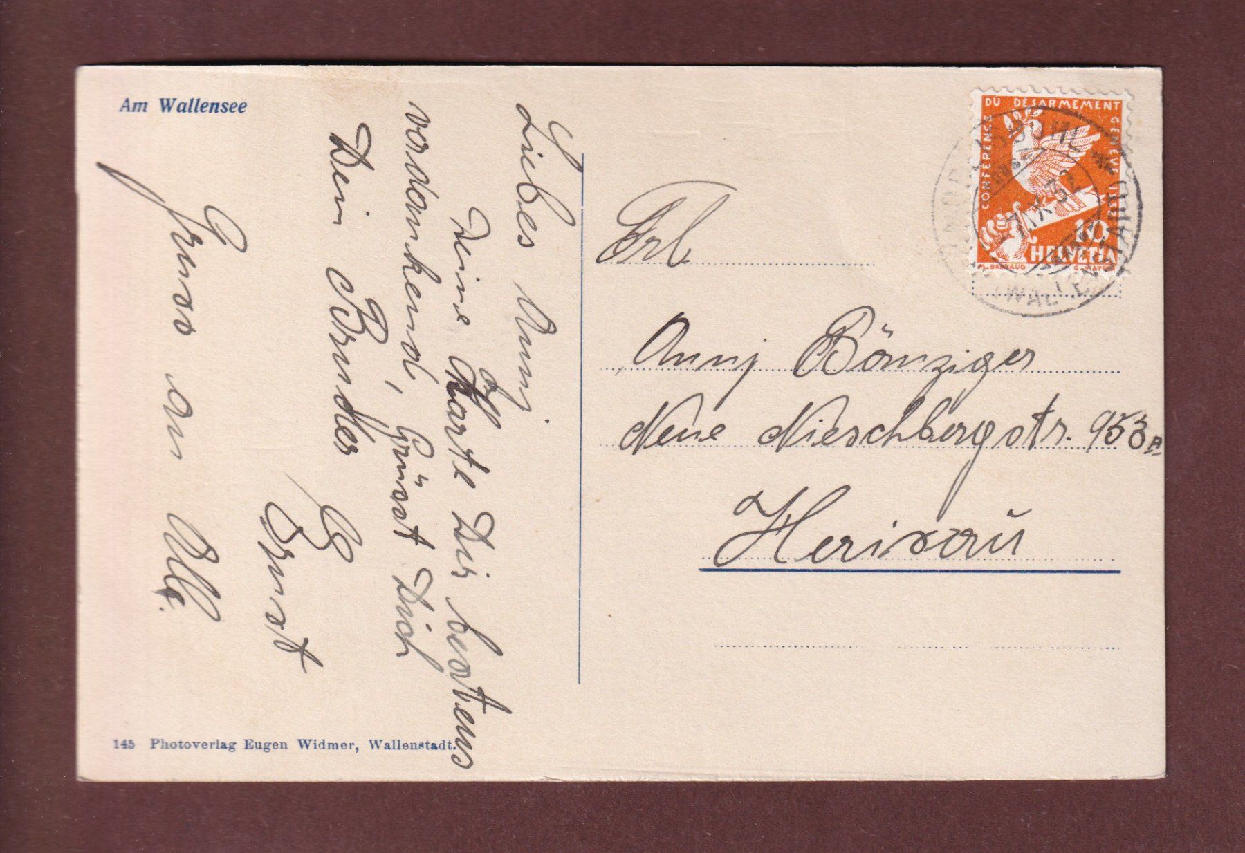 Cartes postales: Am WALENSEE - 1932 – D'occasion à Pully par nicecards-shop 1