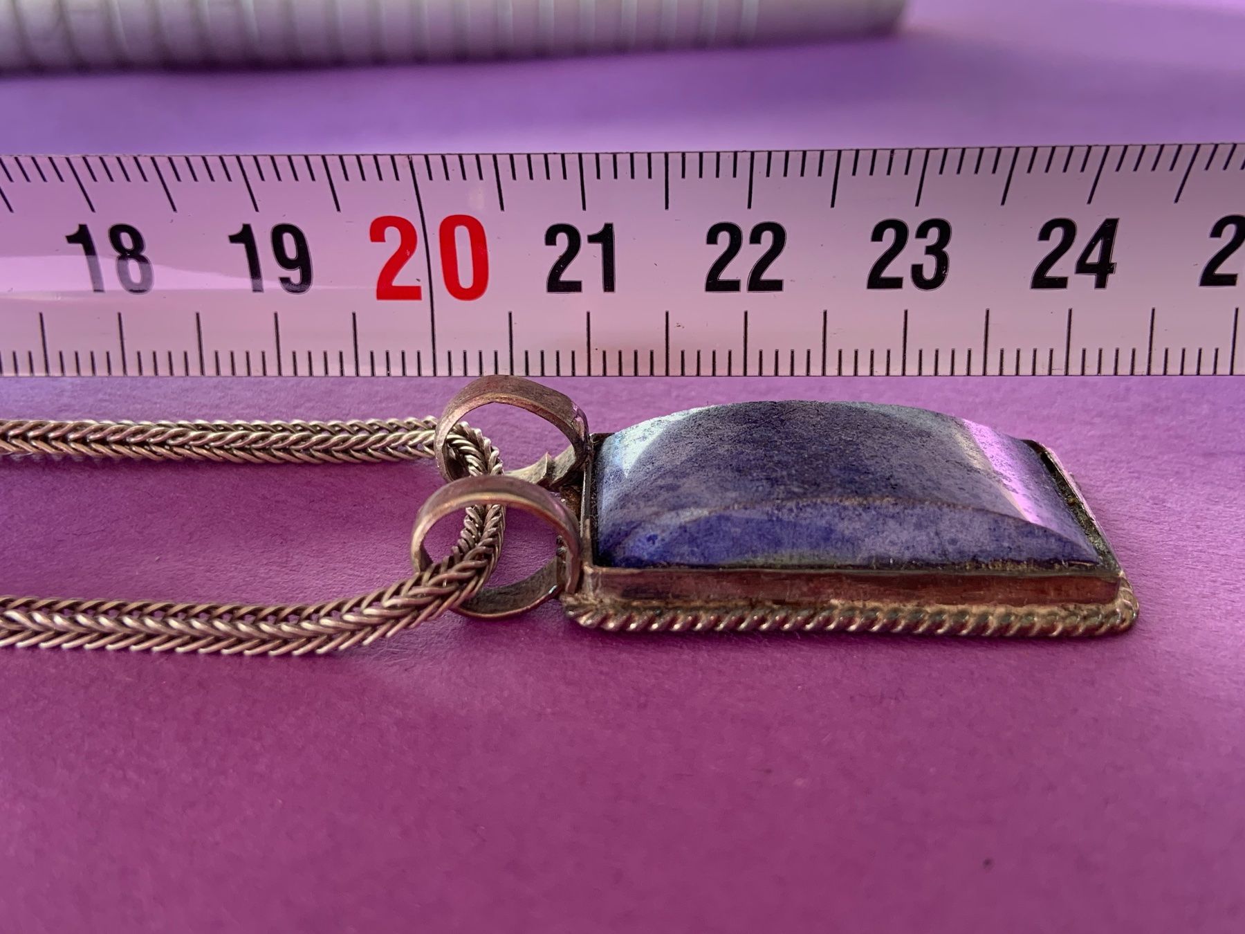 Anhänger: Schlangenkette flach + Lapislazuli-Anhängern – Gebraucht aus Dittingen von Bellevista 2