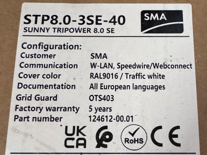 Inverter: SMA Wechselrichter STP 8.0 – Nuovo e nell'imballaggio originale da Lausen venduto da Roger282
