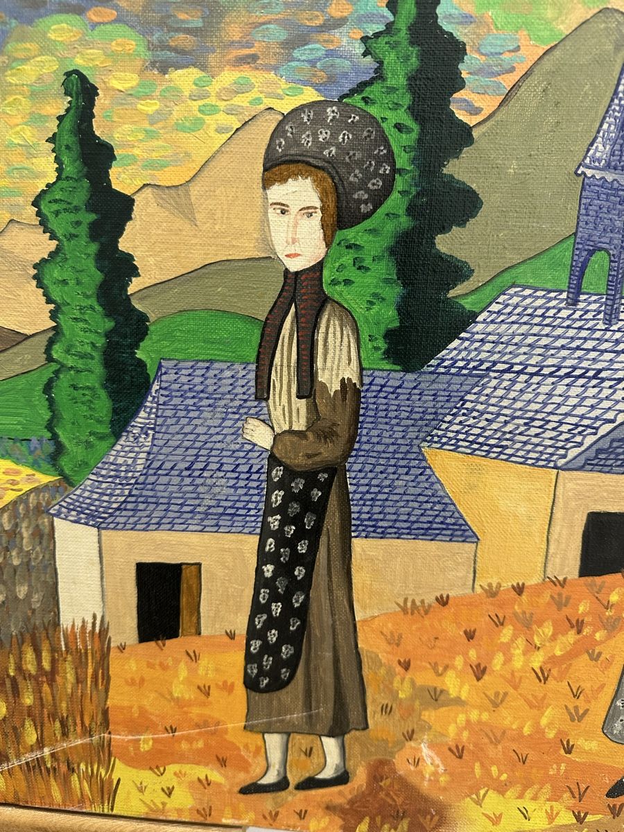 Gemälde: Gemälde "Frauen in Tracht" 1968 Landschaft – Gebraucht aus Ebikon von Gaenggeliwaar 3