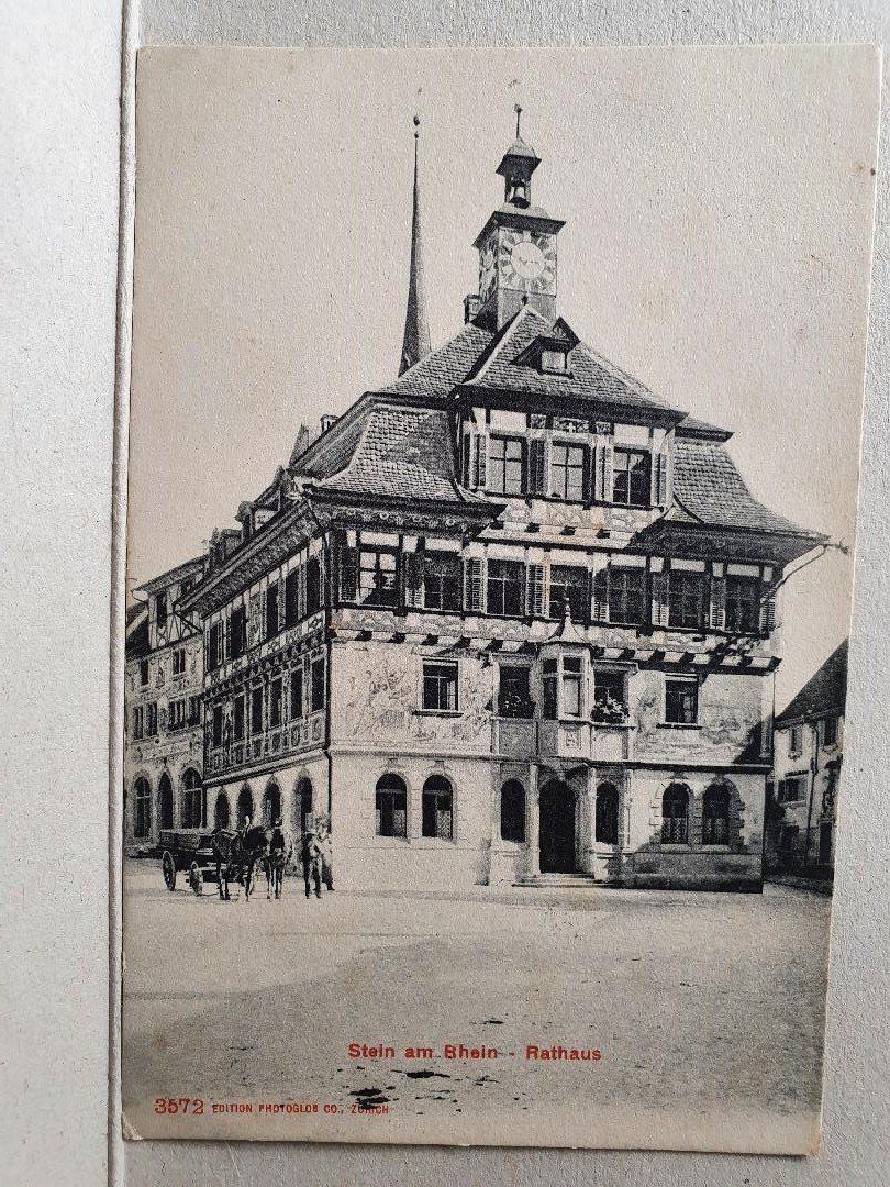 Cartoline postali: STEIN AM RHEIN  -  Rathaus  -  1908 – Usato da Delémont venduto da Domdom1