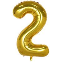 40" XL Metallic Zahlenballon Gold 2 - KOSTENLOSER VERSAND