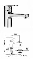 7 robinets lavabo Laufen chromé avec vidange neuf