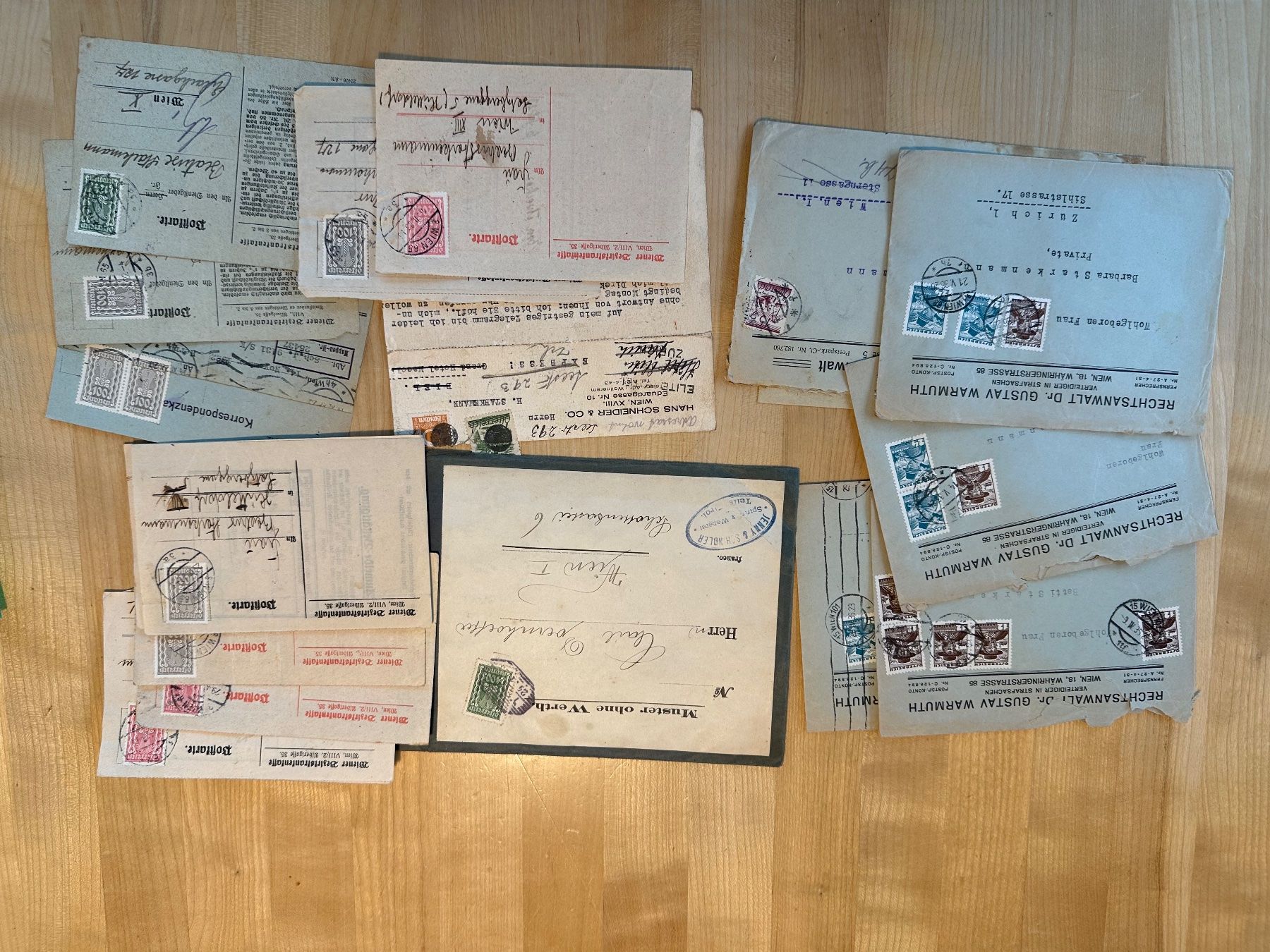 Tutti i francobolli: Briefmarken Couvert Postkarten Wien – Usato da Zürich venduto da ruedigg 1