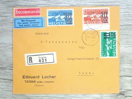 TR80 Enveloppe + Timbre Suisse 1936 avec Vignette