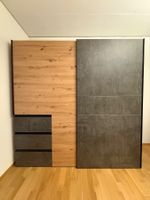 Schwebetürenschrank Holzoptik/Anthrazit