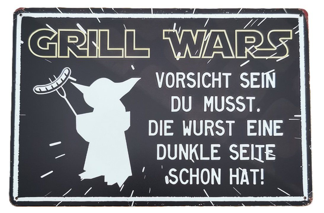 Insegne: GRILL WARS - Blechschild  (neu/OVP) – Nuovo e nell'imballaggio originale da Wilen b. Wollerau venduto da morethanmusic