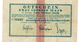 Alfeld 100000 Mark 10.08.1923 VZ-VZ+