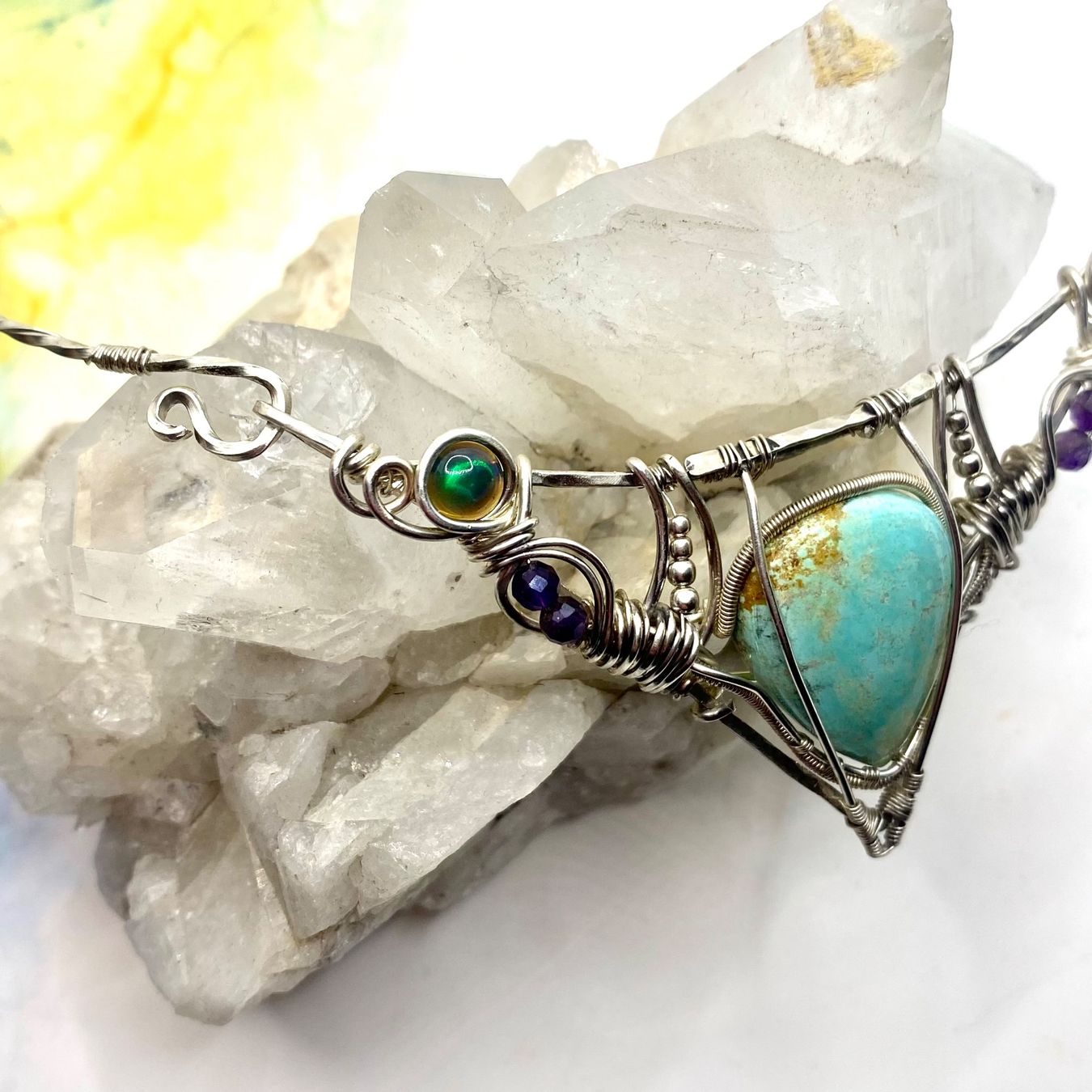 Catenine: Türkis, Opal Silbercollier – Nuovo (secondo la descrizione) da Solothurn venduto da Kiki_Di 6