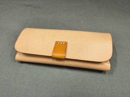 Leather eyeglass pouch, new