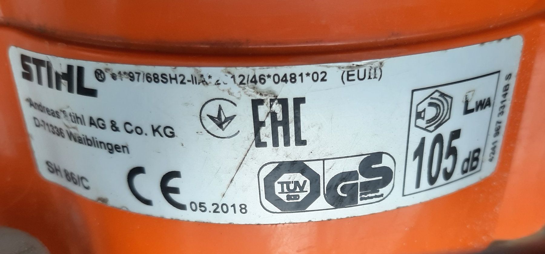 Stihl Soffiatori & Aspiratori per foglie: Stihl Laubsauger SH 86c – Difettoso da Grenchen venduto da BHK 3