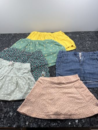 Mädchen Rock und Shorts Set 6 Teile verschiedene Farben