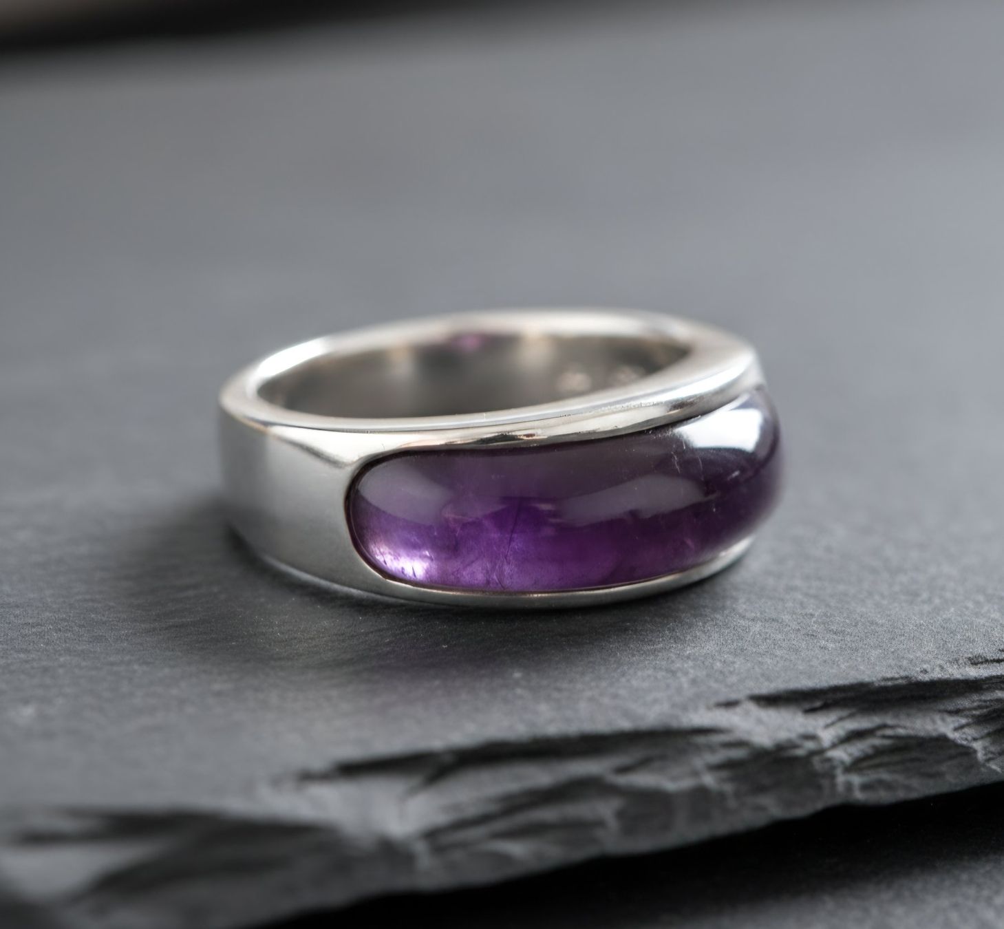 Anelli: Moderner Amethyst Silberring (925) - Neu – Nuovo e nell'imballaggio originale da Uetikon am See venduto da Coralreef