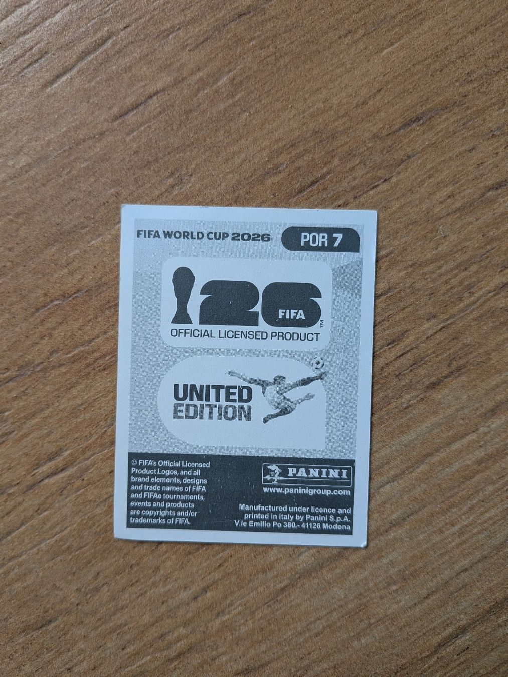 Panini Sammelbilder & Trading cards: Panini Bild POR 7 – Gebraucht aus Eschenbach SG von SanFranciscoCalifornia 1