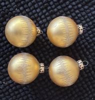 Christbaumkugeln gold 4 Stk. mit Glitterdekor matt