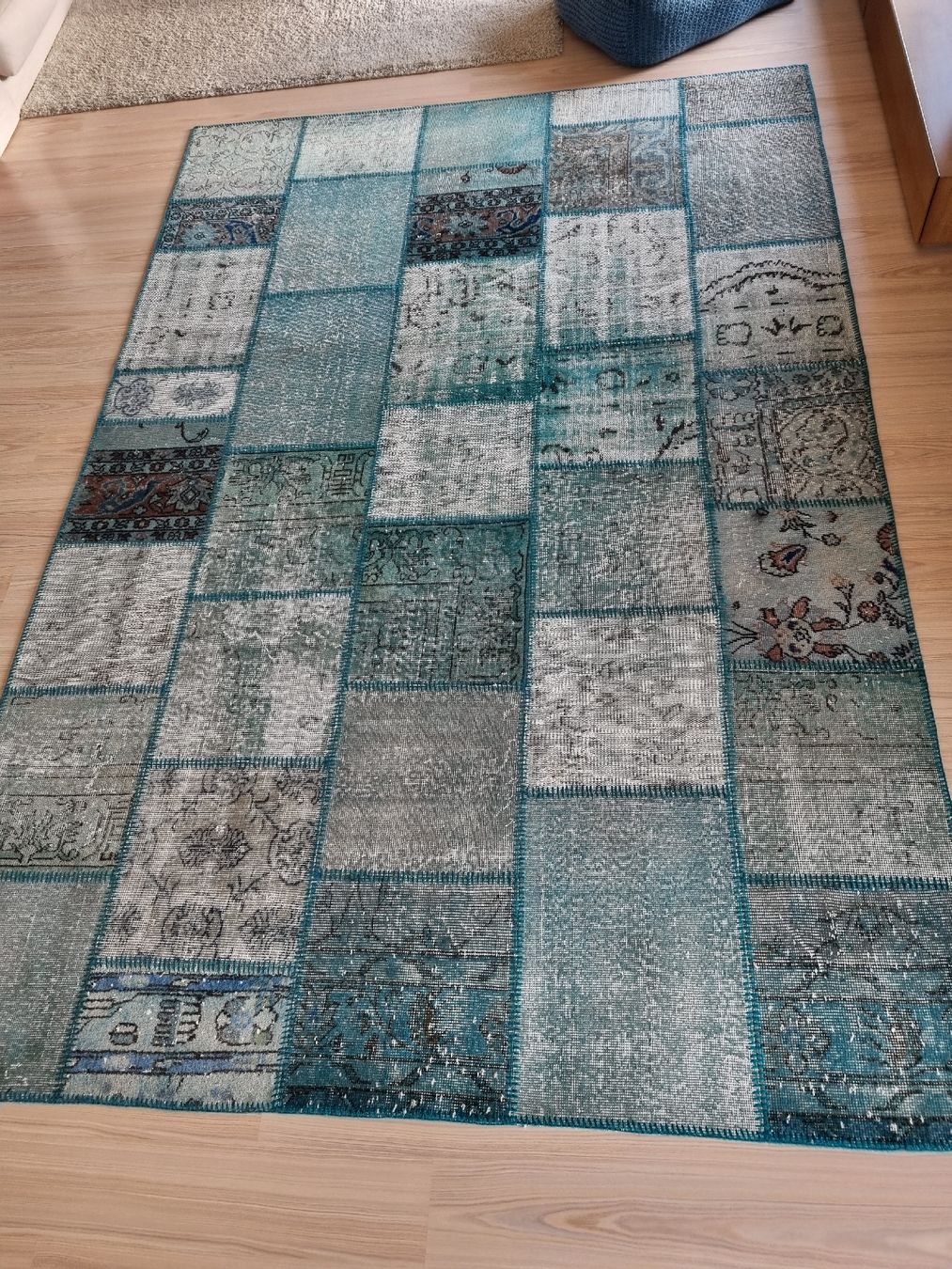 Tappeti: Tapis patchwork bleu turquoise fait main 200x300 – Nuovo (secondo la descrizione) da La Tour-de-Trême venduto da Coco06 3