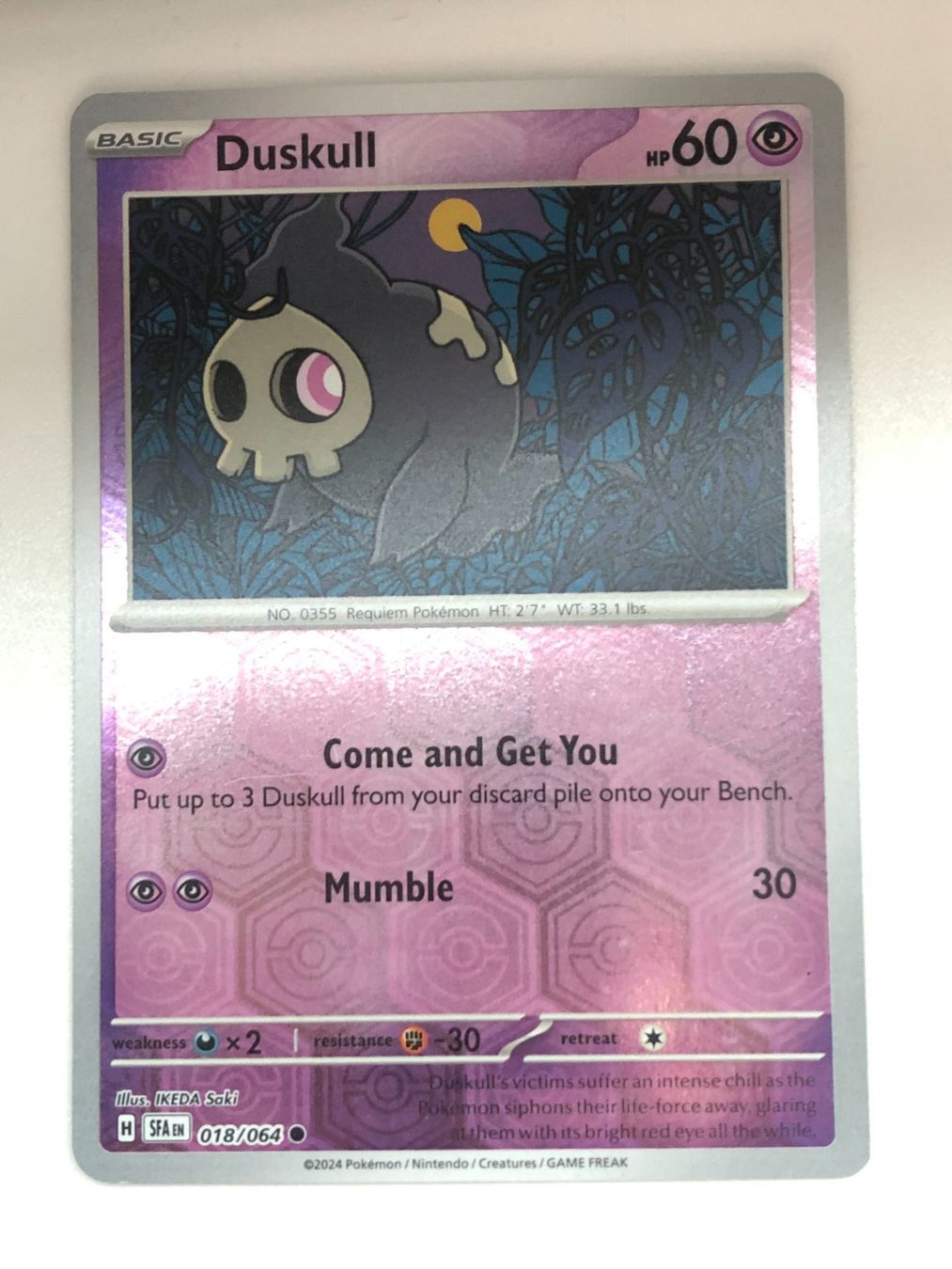 Pokémon Carte collezionabili: Pokémon | EN | SFA | Reverse Holo | Duskull (18/64) – Usato da Basel venduto da Pokemon_TR4D3R