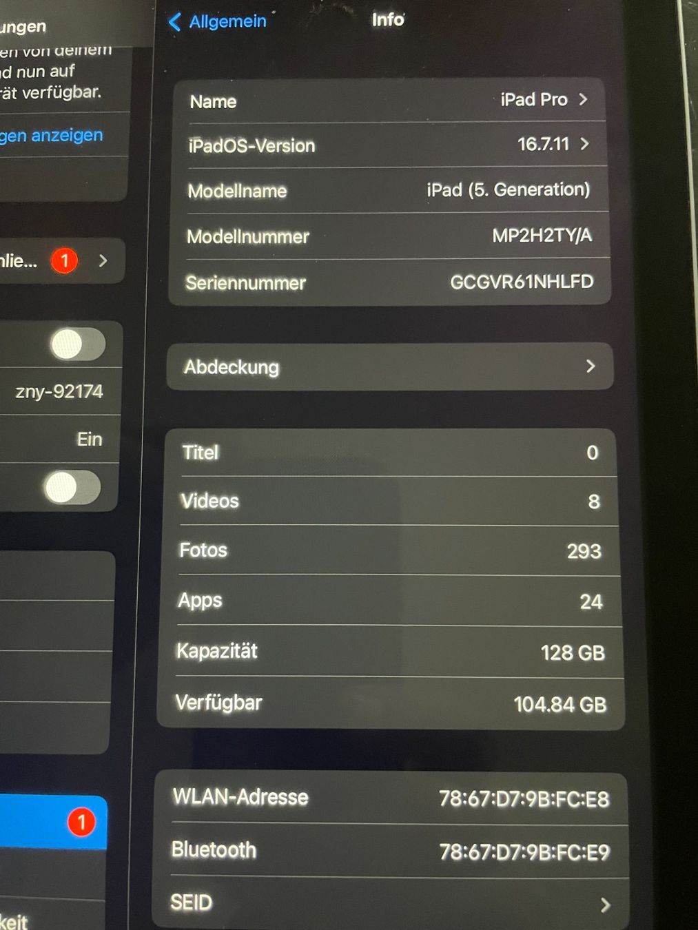 Apple Tablet PC: iPad 5. Generation 128GB Space Grau – Gebraucht aus Buchs SG von danini02 3