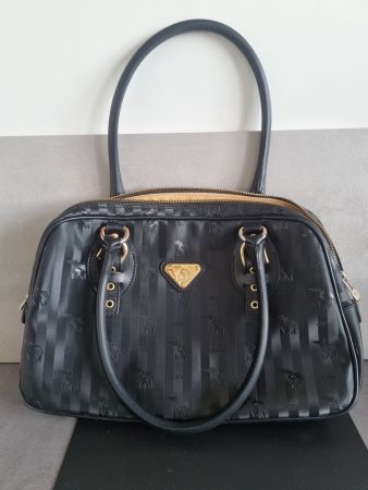 Mollerus Swiss Handtasche schwarz/gold No. 280904, 37x25 cm