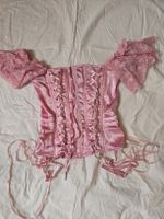 Rosa Satin Corsage Top mit Spitze - neuwertig!