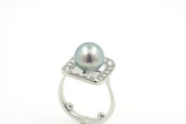 Diamant Ring mit Perle in 18K Weissgold *S4139