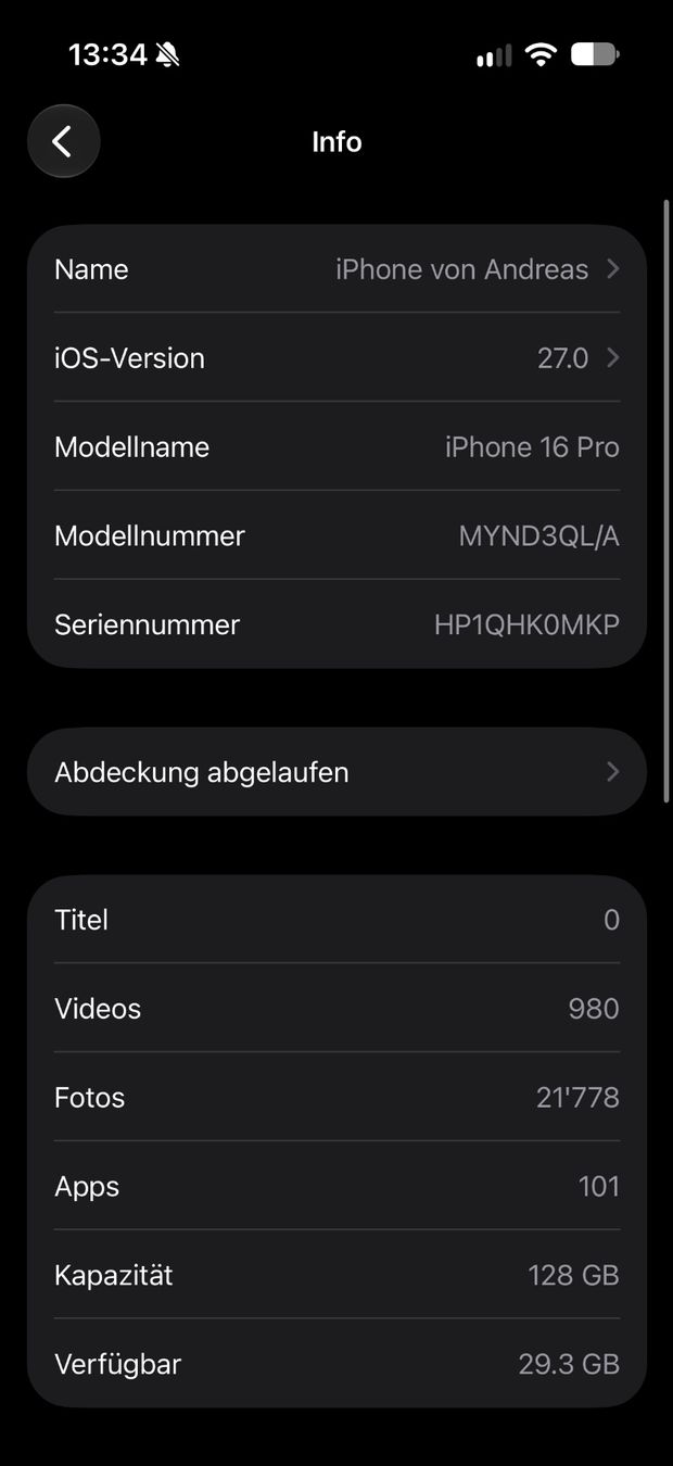 Apple Handys / Smartphones: Apple iPhone 16 Pro 128 GB – Gebraucht aus Winterthur von Rancid125
