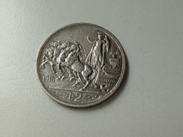 🇮🇹 Italy 2 lire 1916 XF . rare state