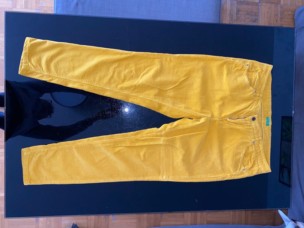 Pantalon Benetton Noir Et Blanc Rayures épingle - Taille Basse 46 - Neuf Avec étiquettes