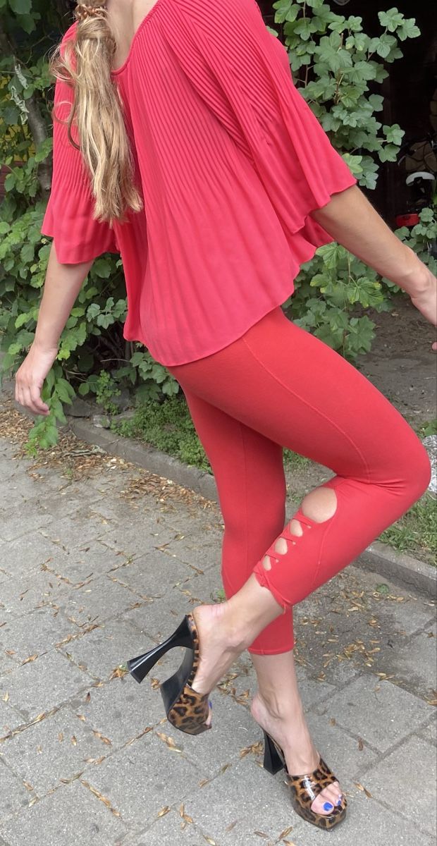 Leggings: Chic e sexy Leggings-cotone rosso-tgS/M – Nuovo (secondo la descrizione) da Gordevio venduto da LanaZimm 3