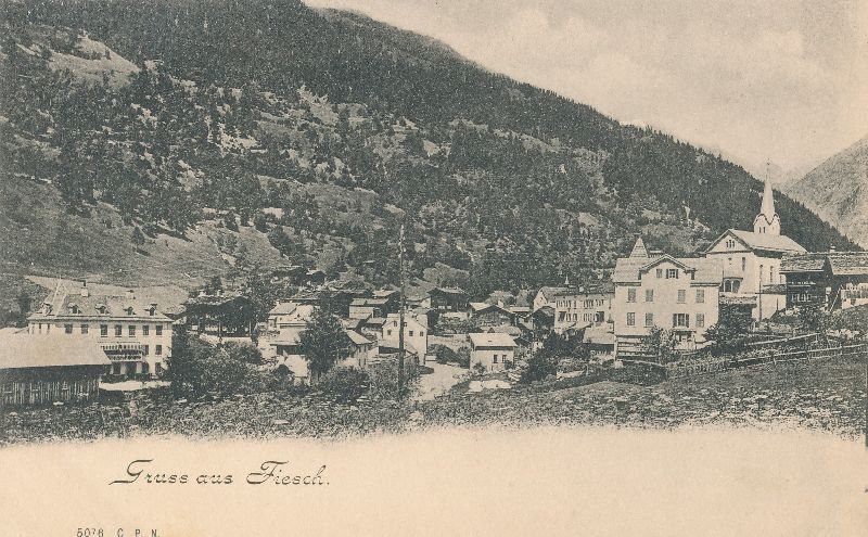 Cartoline postali: Fiesch - Gruss aus + c1905 – Usato da Emmenbrücke venduto da teestube