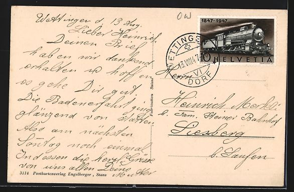 Ansichtskarten: AK Melchthal, Totalansicht, 1947 – Gebraucht aus Berlin von bartko-reher 1