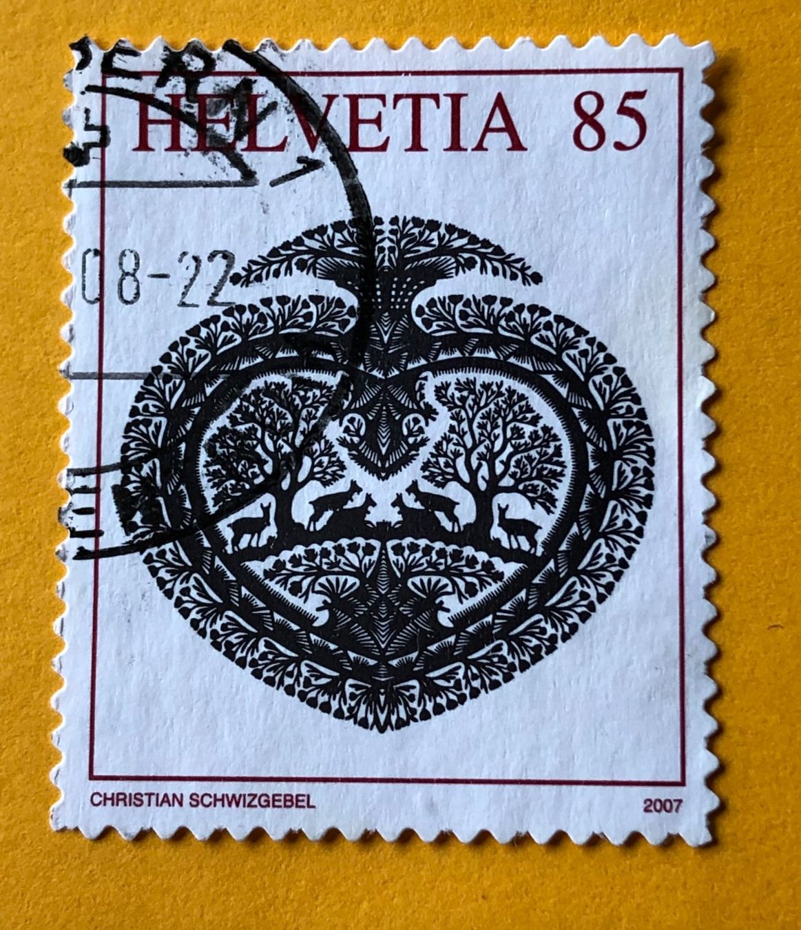 Tous les timbres: Nr.1250A Herz  GESTEMPELT Sondermarken 2007   – D'occasion à Aarau par Billa007