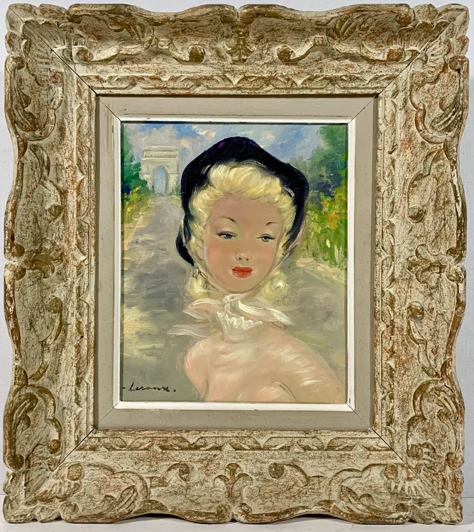 Gaston Veuvenot Leroux (1854-1942) Gemälde von einer Dame (Gebraucht ...