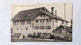 Ancienne carte postale, Hôtel Croix Fédérale, Crêt du Locle