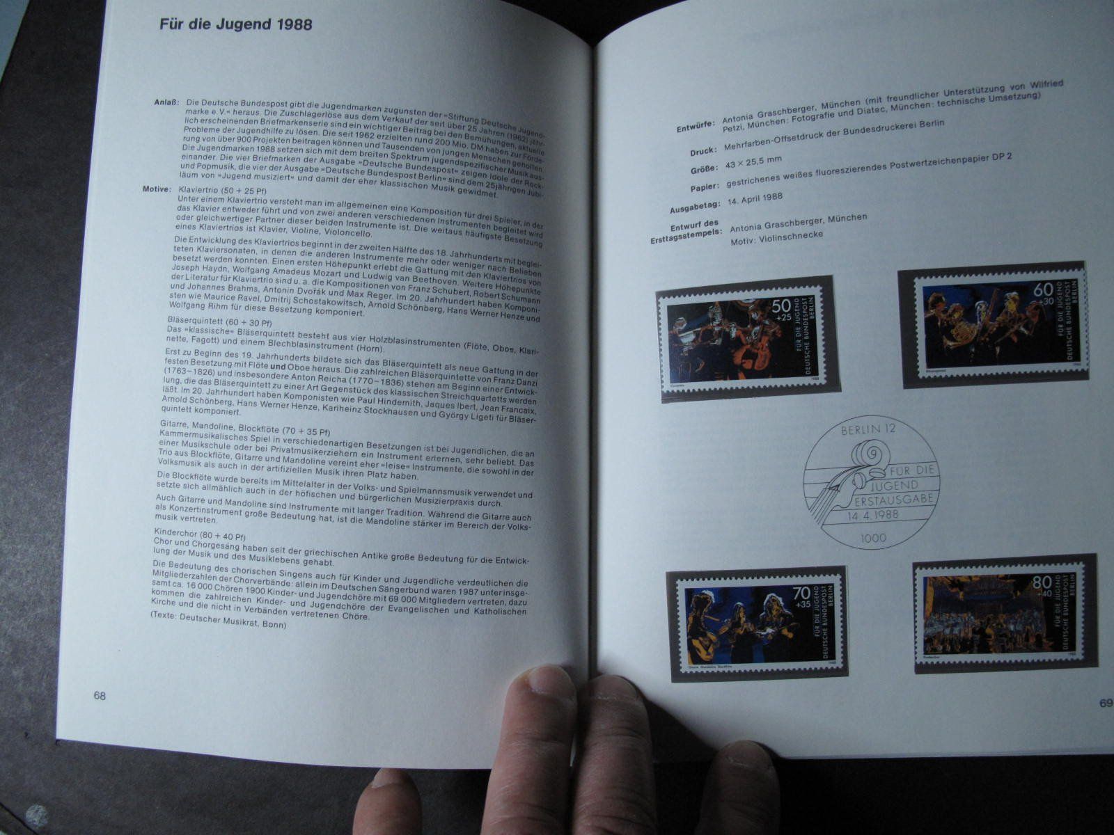 Album: BRD & Berlin 1988 Sonderpostwertzeichen buch ** – Usato da Wil SG venduto da fva01 3