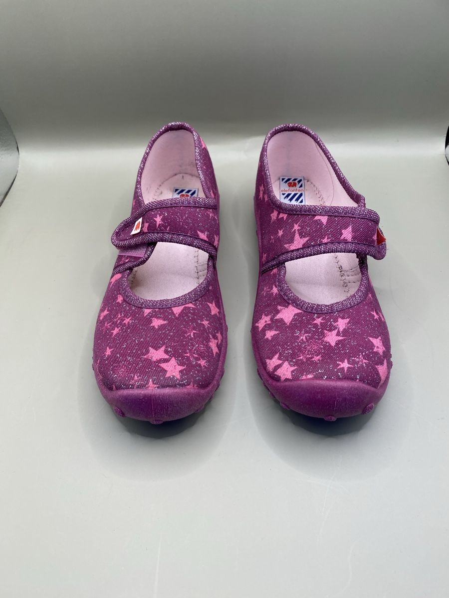 Elefanten Schuhe für Mädchen: Hausschuhe Mädchen Gr. 32 lila mit Sternen-Muster – Gebraucht aus Hindelbank von 1374 1