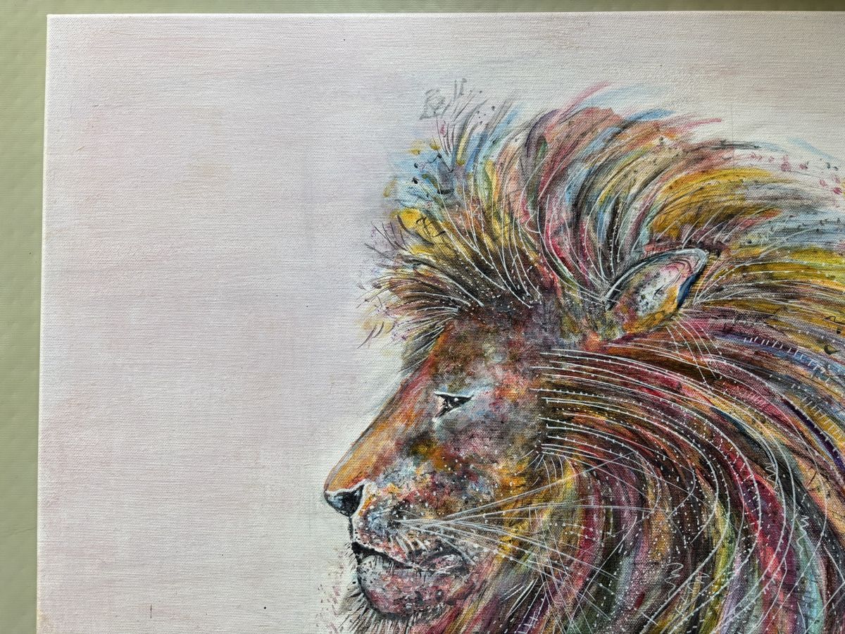 Dipinti: Abstraktes Löwen Gemälde, Unikat 68x68cm – Usato da Baden venduto da AlejandroA 1