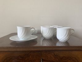 Kaffeeservice, 6 Tassen mit 6 Untertellern