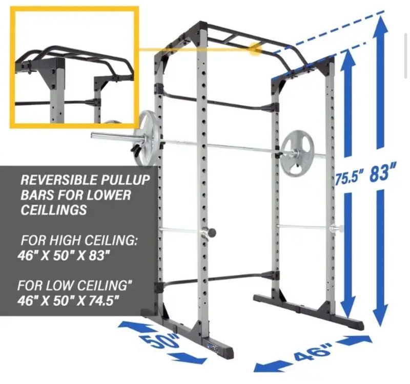 Cage à Squat DTX Fitness GM0070 - Power Rack Avec Barre De Traction, NEUF