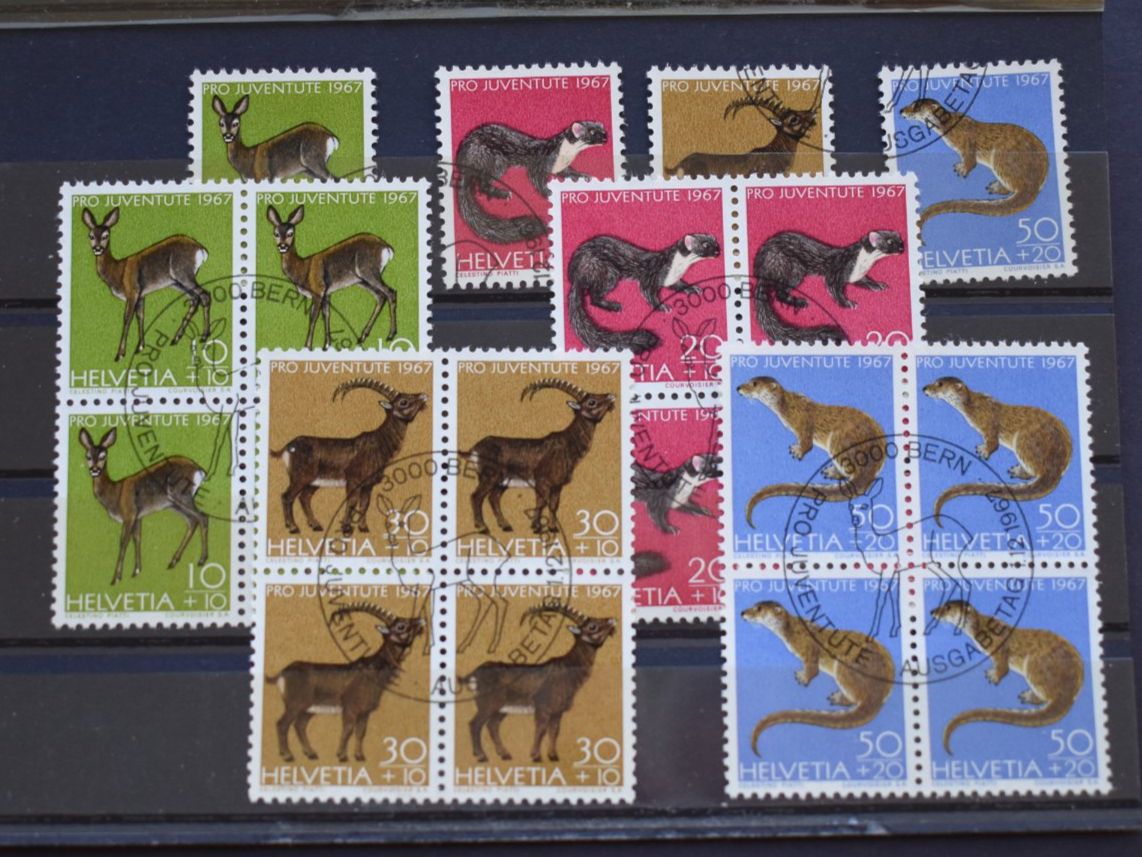 Tutti i francobolli: Pro Juventute 1967  mit ET Stempel   B2907R – Usato da Bettingen venduto da Gluscht-Oase